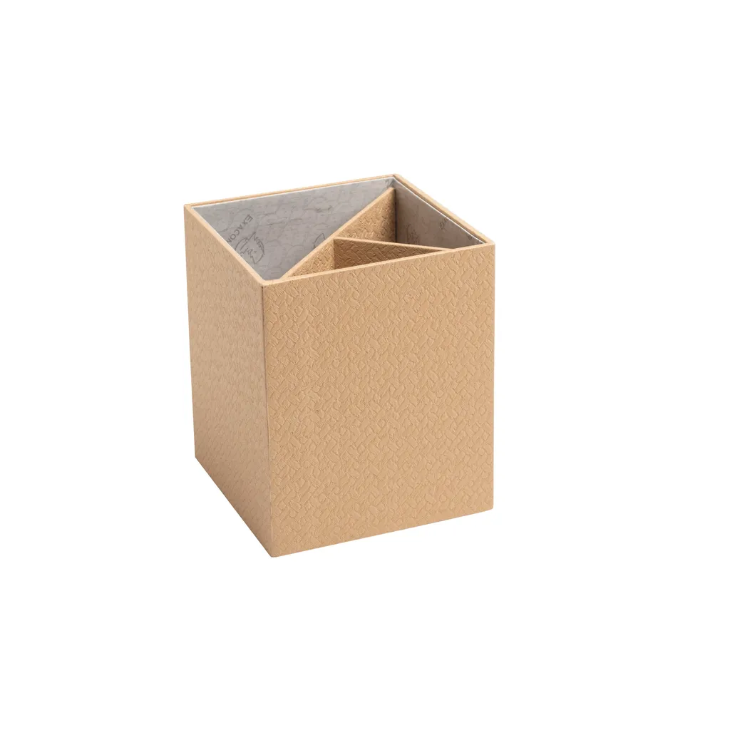Exacompta OfficeByMe 67602E Lot de 8 Pots à Crayons 3 Compartiments Beige
