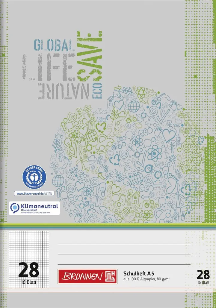 Stock 25x BRUNNEN 104512801 Heft A5 - Cancelleria Professionale