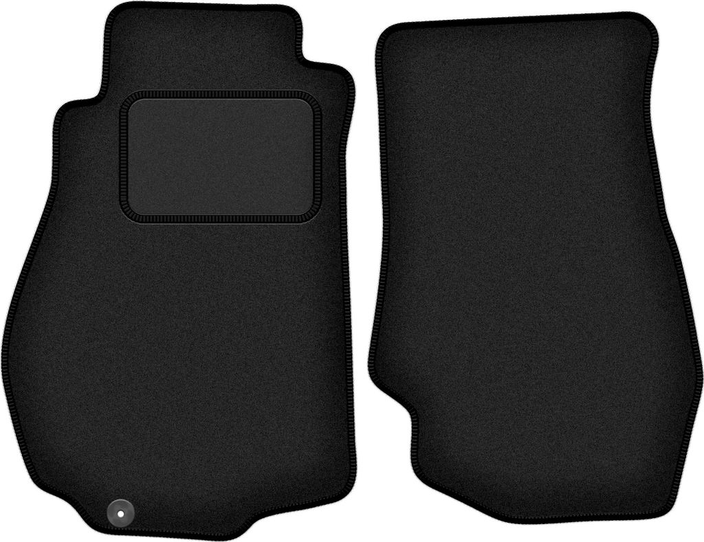 Velours-Fußmatten Vorne passend für Nissan 350Z (Coupe, Bj. 2003-2009) – schwarz, passgenau, mit Befestigungen set 2 Stk. - STANDARD