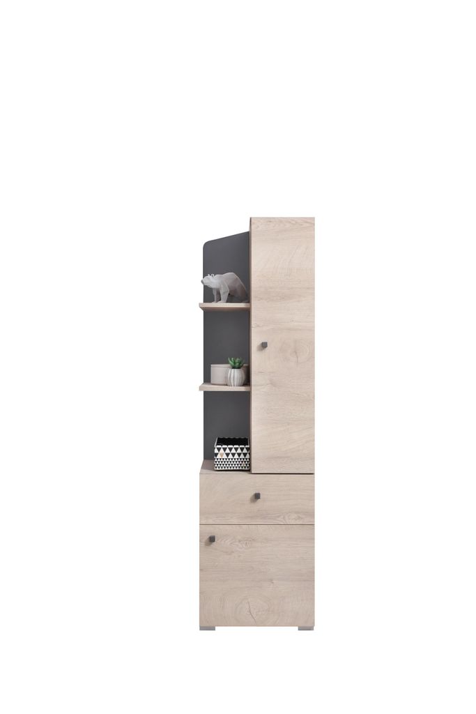Masseno Buchregal RAVENNA für Wohnzimmer Büro oder Lesezimmer 45x40x160 cm, Eichefarben