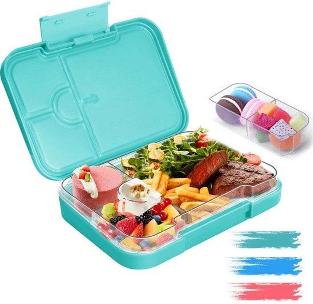 Kinderlunchbox, praktische snackbox mit Kompartimenten, robuste und leckstickefreie Lunchbox für Kinder und Erwachsene, ideal für Kleinkinder, Sc...