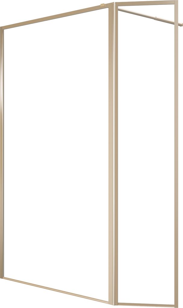 Duschwand gold Marwell Walk In Dusche Golden Frame 200x120cm - Duschwand mit schwenkbarer Flügeltür 180° - mit gehärtetem 5mm Glas - hochwertig...