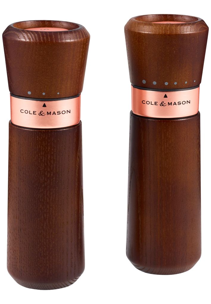 Cole & Mason Pfeffermühle Salzmühle Lyndhurst Chestnut Rose Gold Geschenkset mit präzisem Mahlwerk Braun One Size