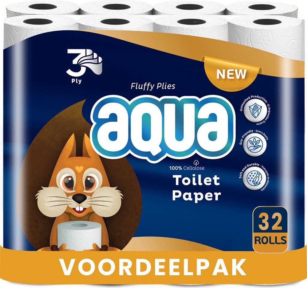 AQUA Triple Soft Toilettenpapier- 32 Rollen WC-Papier - Produktbild 
