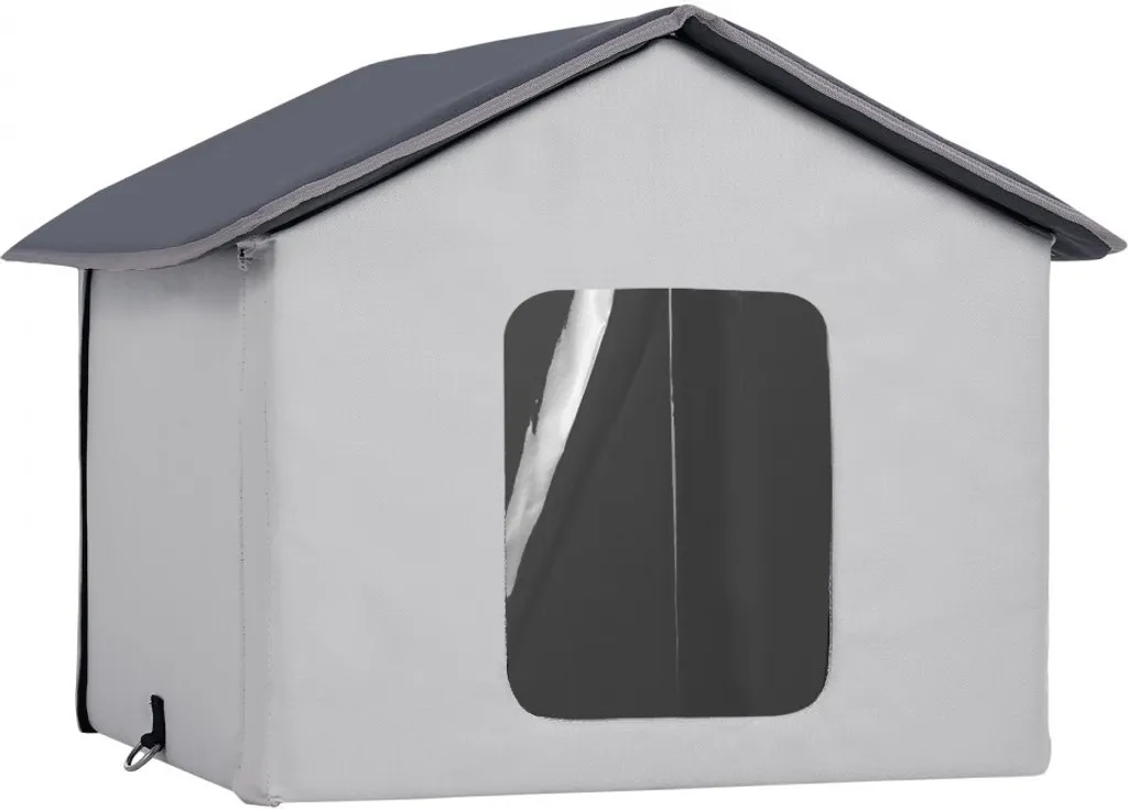 Niche chauffée pour chats Gris 48x56x44cm - Cave thermique intégrée