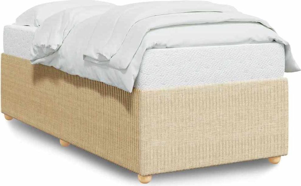 vidaXL Bettgestell ohne Matratze Creme 100x200 cm Stoff