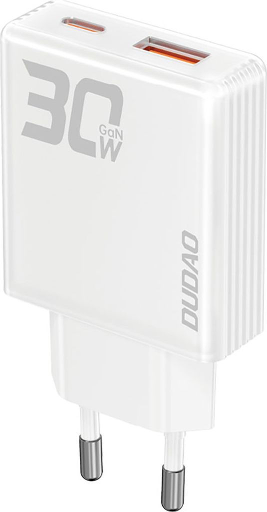 Dudao A30EU 30W GaN USB-A / USB-C Wandladegerät - Weiß Produktbild 