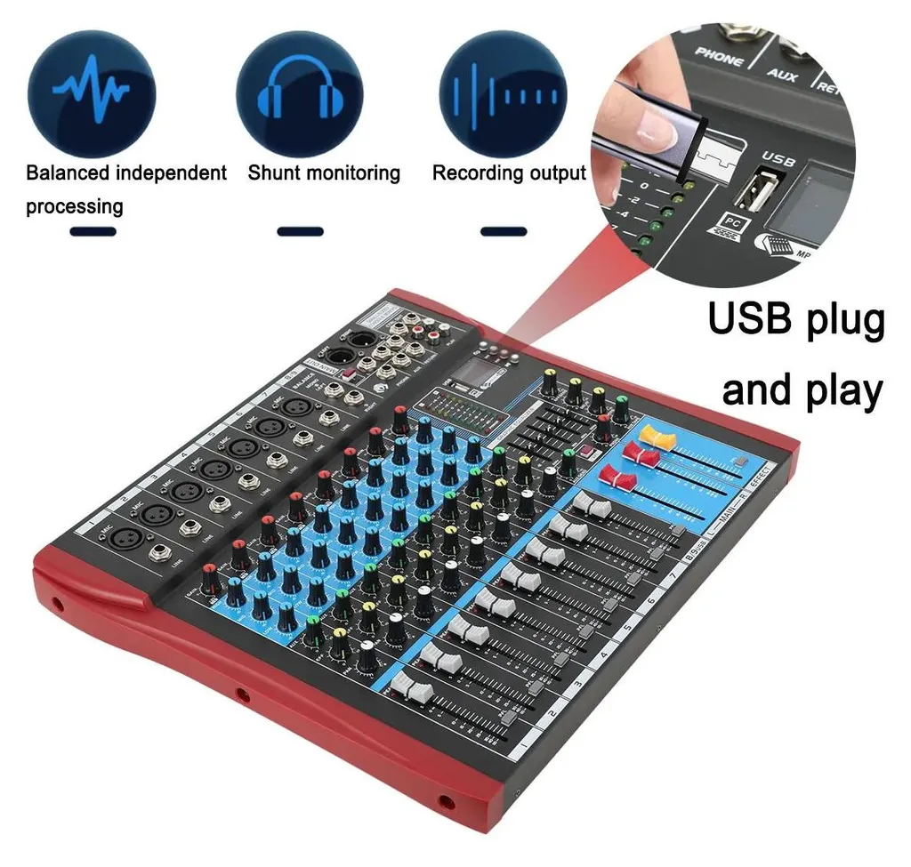 Table de mixage ES-802 - Console 8 canaux avec Bluetooth et USB Audio - 4