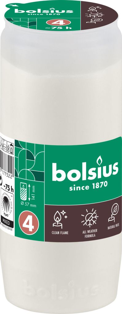Mechas Bolsius, 75 horas de duración, 238 gramos, 57x141 Imagen del producto 