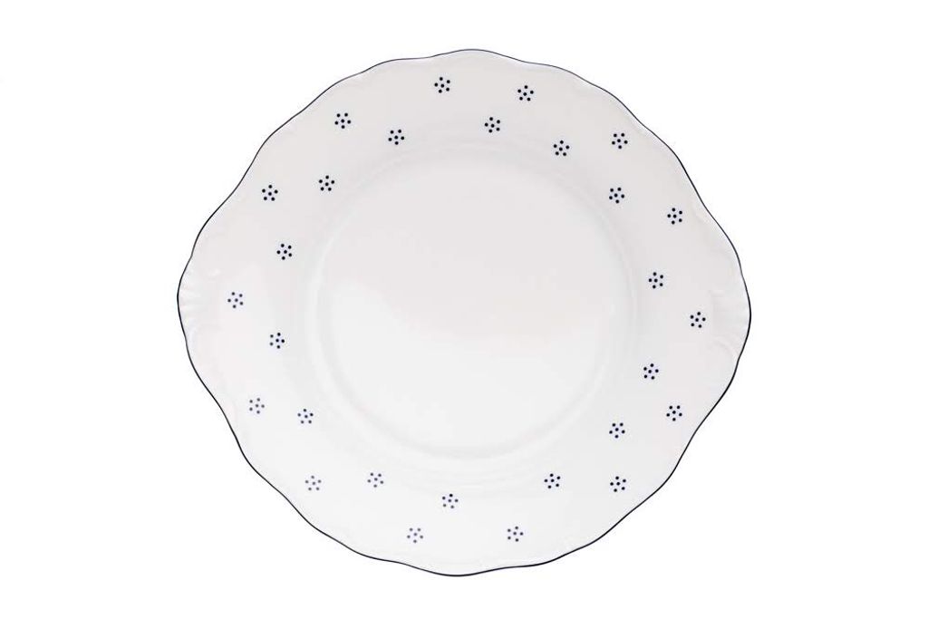 Assiette à tarte, porcelaine tchèque, Vérone, 27 cm, bleu Image du produit 