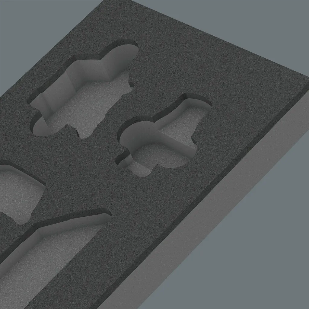 9840 Insert en mousse pour Jeu de clés coudées 1 - Format 172x30x392 mm