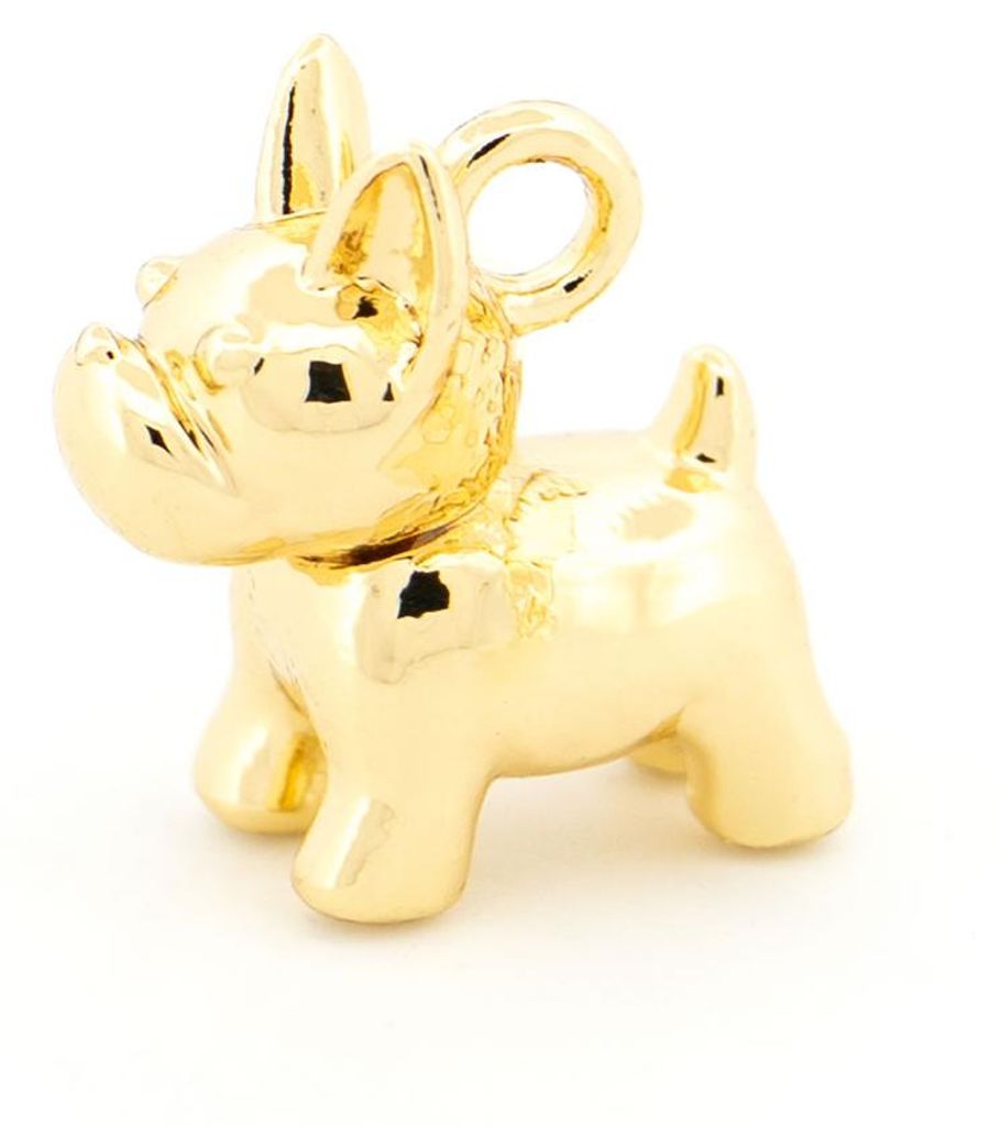 Vintageparts Anhänger Hund Messing 18K vergoldet Schmuckzubehör