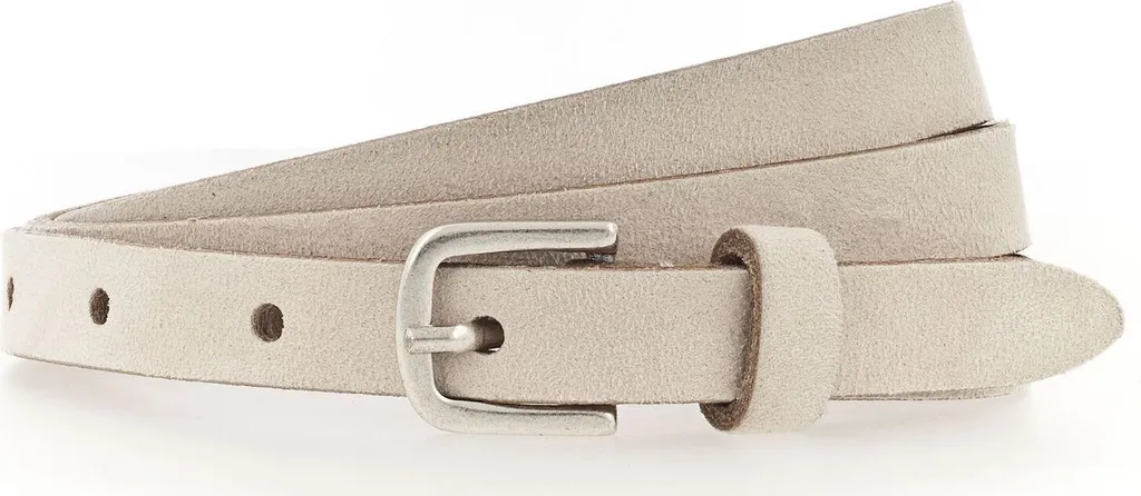 Vanzetti Pelle cintura cintura in vita Slim Velours Belt W85 Cream avorio