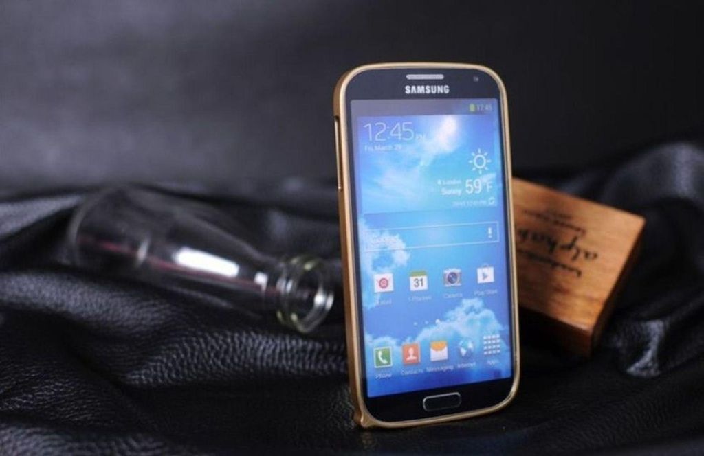 Bumper für Samsung Galaxy S4 i9500 i9505 Case Hülle Tasche Aluminium Metal Cover (Gold)