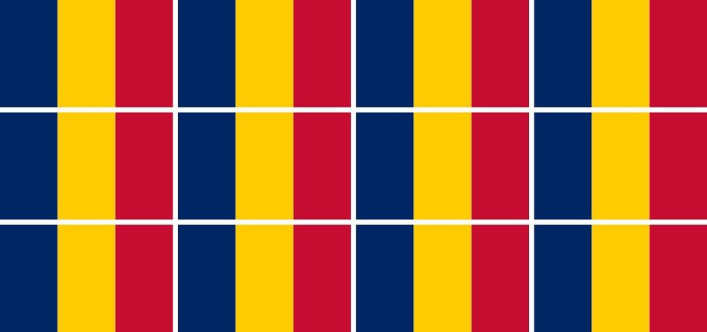 Mini Aufkleber Set - Pack glatt - 50x31mm - selbstklebender Sticker - Tschad - Flagge / Banner / Standarte fürs Auto, Büro, zu Hause und die Schu...