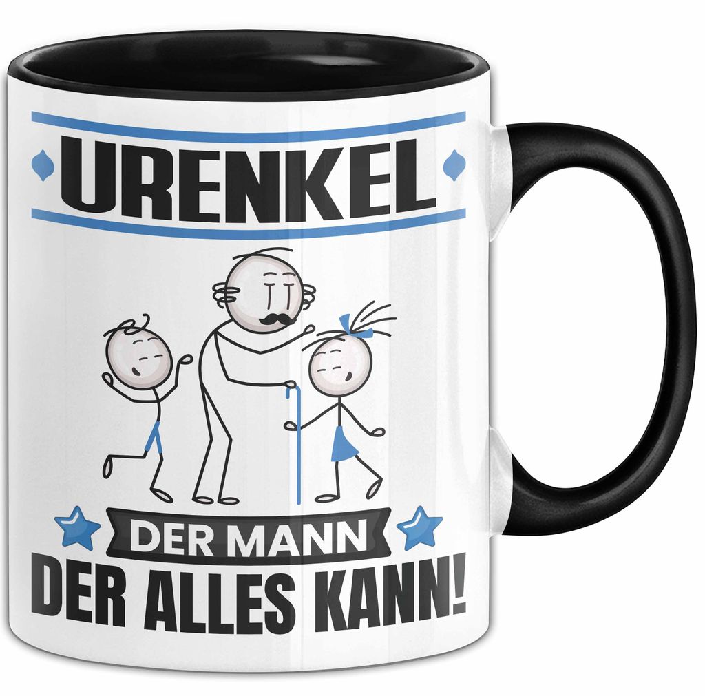 Urenkel Tasse Geschenk für Urenkel Der Mann Der Alles Kann Geschenkidee zum Geburtstag (Schwarz)