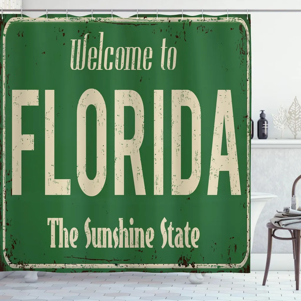 Tenda da Doccia 175x200 ABAKUHAUS Florida - Tessuto Alta Qualità