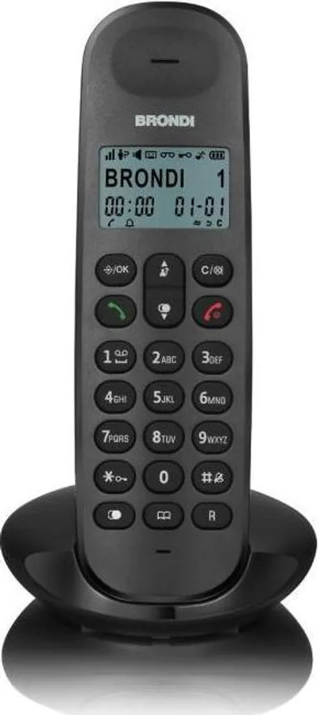 Brondi Lotus Nero Cordless Design Minimal | Telefono Casa Elegante DECT