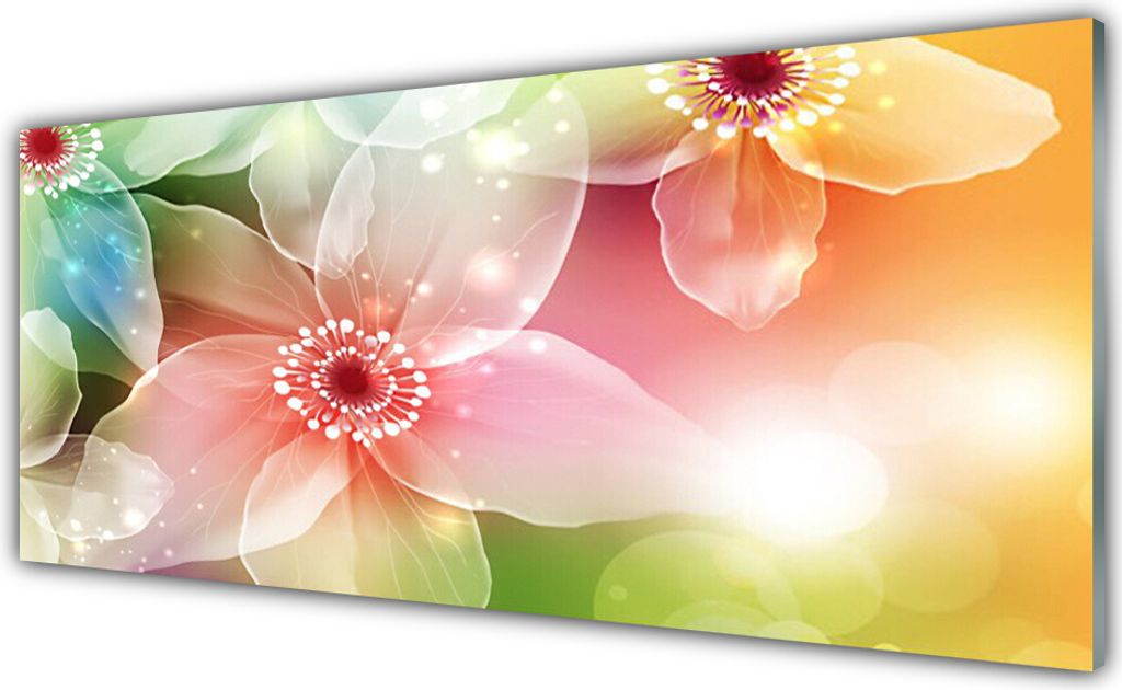 Acrylglasbilder 125x50 Wandbild Druck Blumen Kunst