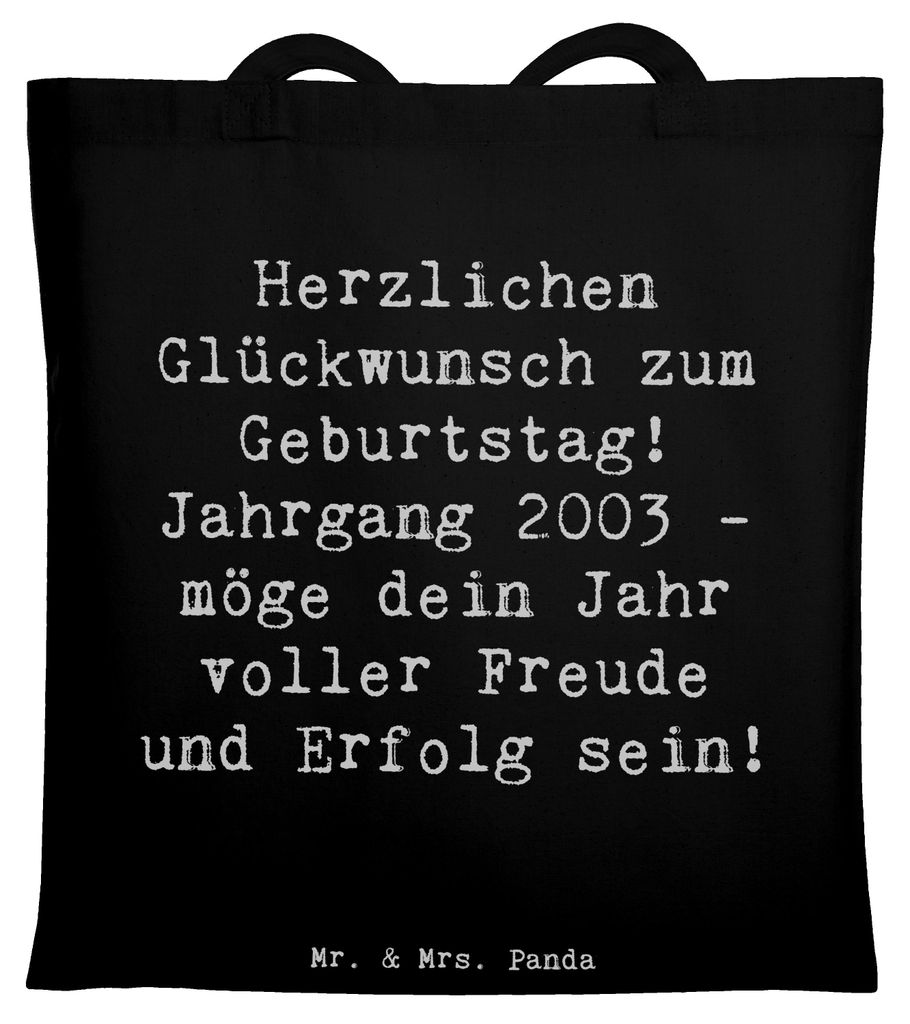 Mr. & Mrs. Panda dokumententasche Spruch 2003 Geburtstag - Schwarz - Geschenk, Schultasche, Erinnerungen, Geburtstagskind, Alter, Happy Birthday, B...