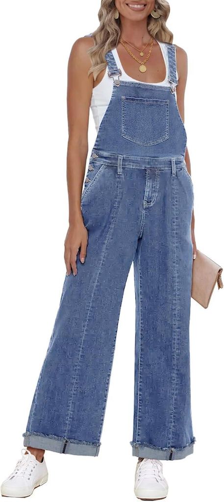 Damen Jeans Latzhose Locker Bequem Modisch Blau S Produktbild 
