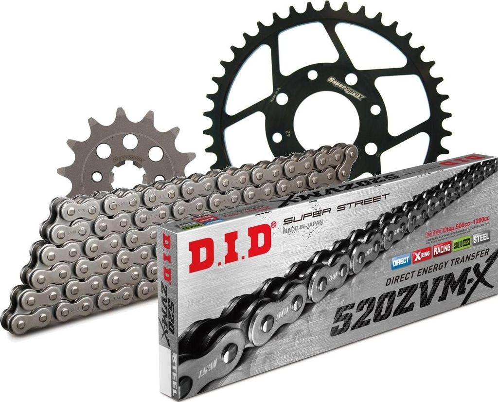DID Kit Stahl Kompatibel mit KTM 200 Duke 11-14 14-42-118 DID520ZVM-X Niet