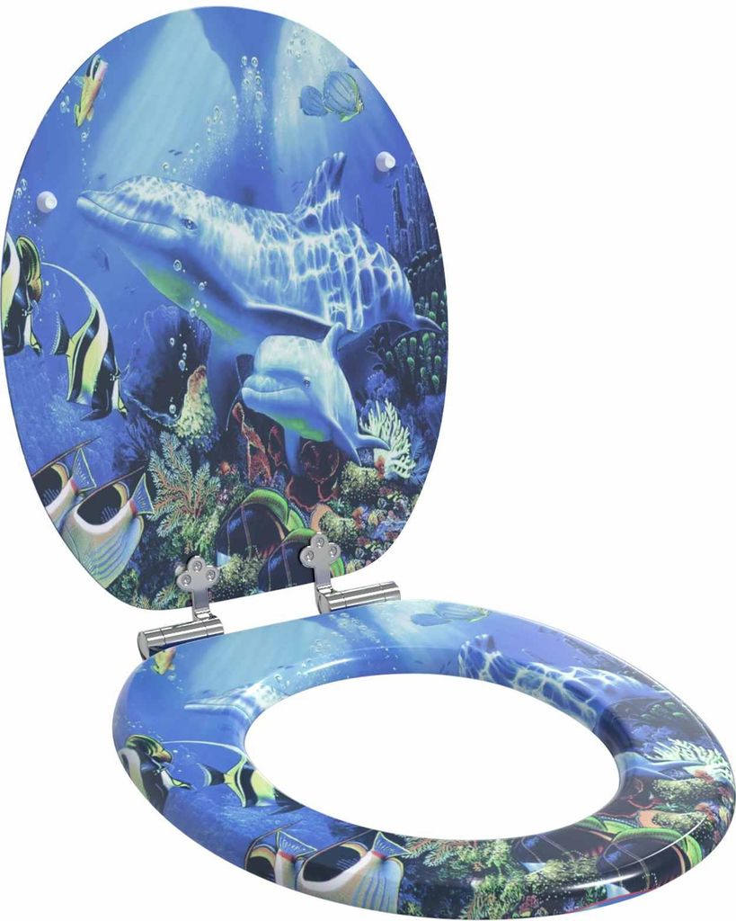 "Schlussverkauf" Toilettensitz/WC-Sitz - 1 pc - Blau 44x38 cm MDF-Platte C17444