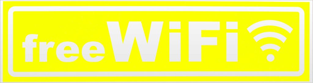 Kiwistar Free WiFi invertiert Magnetschild Schild magnetisch - 45cm Neongelb - Magnetfolie für Auto PKW Kfz