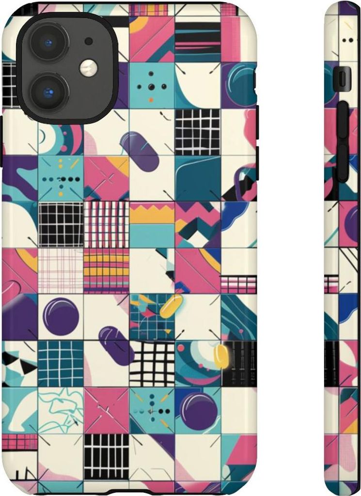 Buntes abstraktes Geometriemuster – Hülle Kompatibel mit iPhone 11