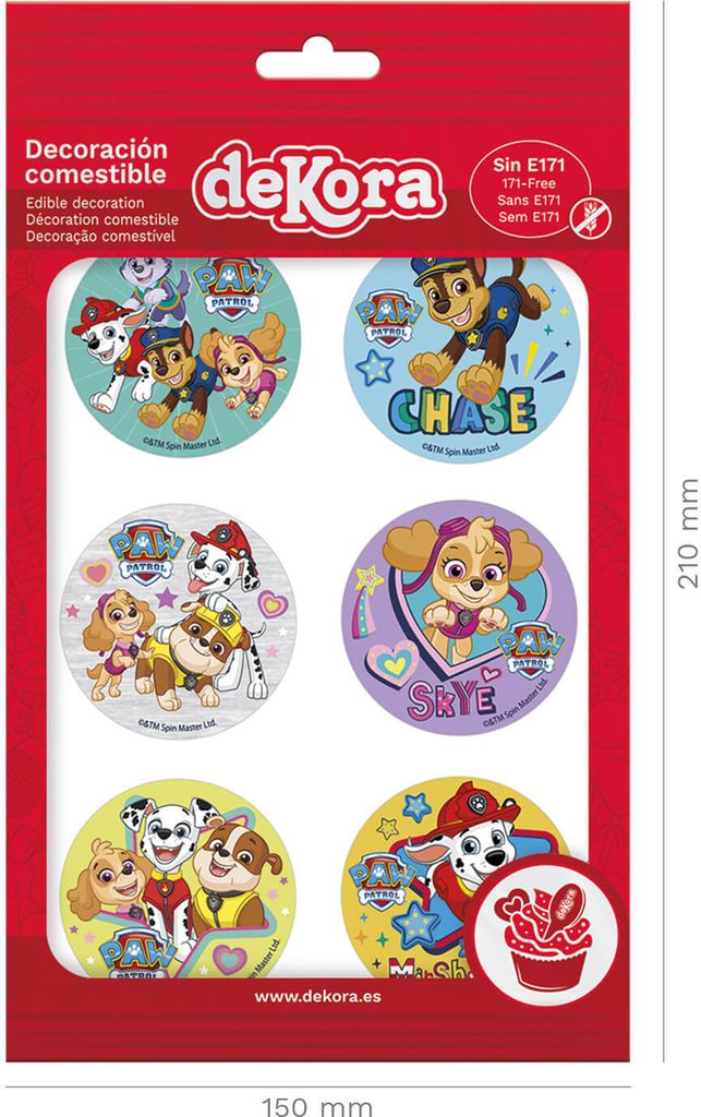 6 Stück Tortendekorationen Paw Patrol 5,8cm Produktbild 5
