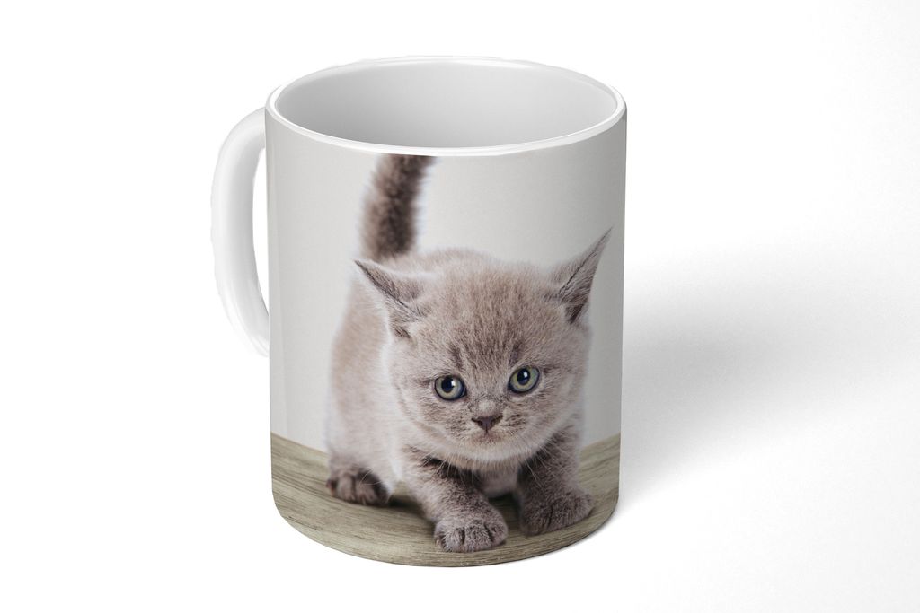 KitchenYeah Tasse Kaffeetasse Kaffeebecher 350 ml Kätzchen - Katze - Haustiere - Jungen - Kinder - Mädchen Teetasse - Fototasse - Becher - Kera...