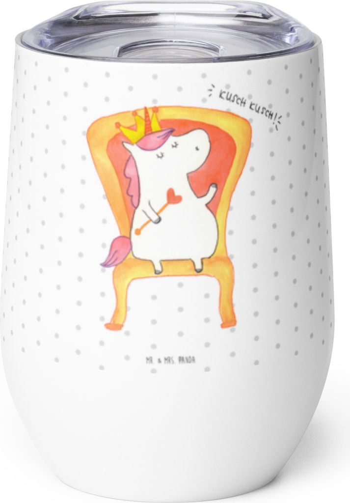 Mr. & Mrs. Panda Thermo Becher Einhorn Prinzessin - Weiß - Geschenk, Isolierbecher, Monat, Geburtstag, Unicorn, glühweinbecher, kaffee tasse, the...