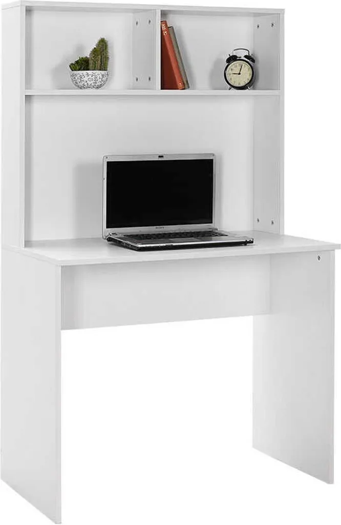 Bureau Gain de Place Blanc Idéal Télétravail et Étudiant Skye Decor