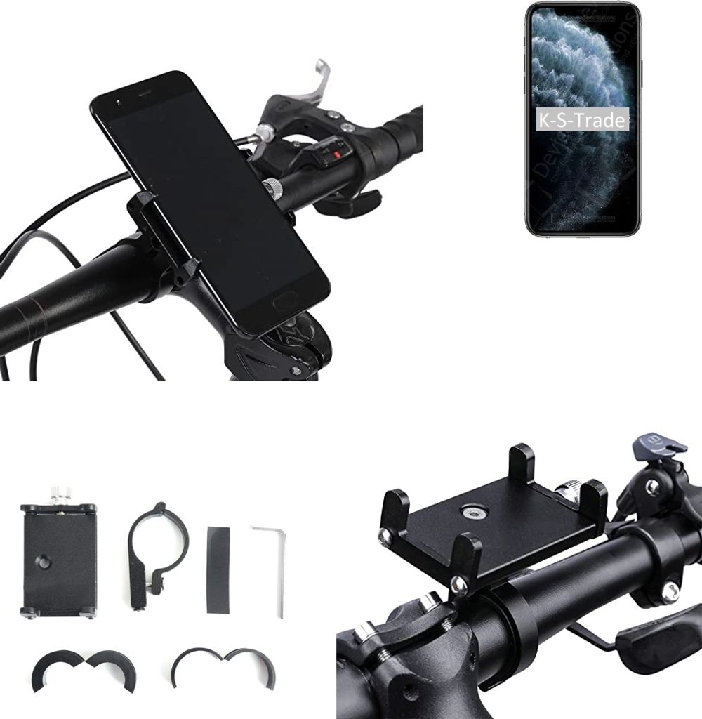 K-S-Trade Handyhalterung für das Fahrrad kompatibel mit Apple iPhone 11 Pro Max Halter Lenkstange Fahrradhalterung Motorrad Bike Mount Befestigung