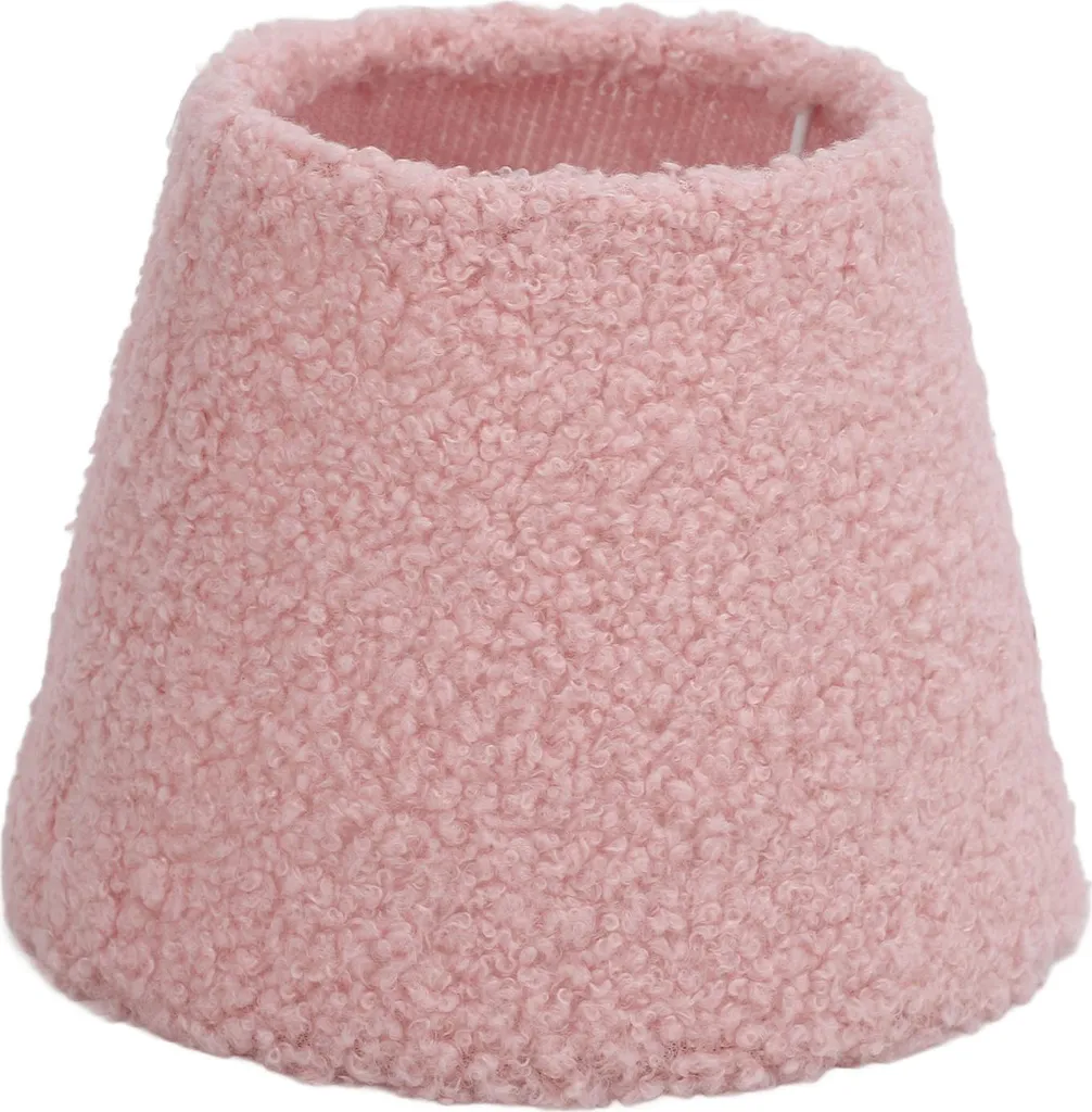 Abat-jour rose en peluche design conique compatible douille E27 E14