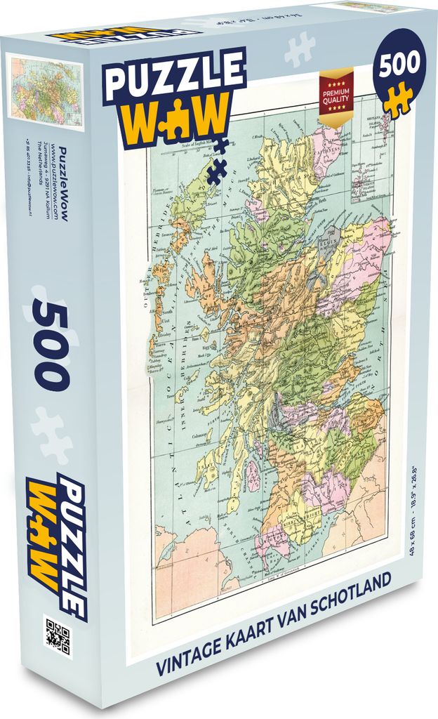 MuchoWow Puzzle 500 Teile Alte Karte von Schottland - Denken - Spiel - Toy
