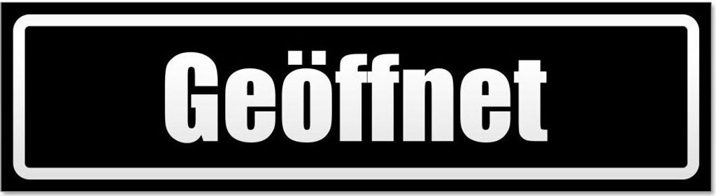Kiwistar Geöffnet invertiert Magnetschild Schild magnetisch - 20cm Schwarz - Magnetfolie für Auto PKW Kfz