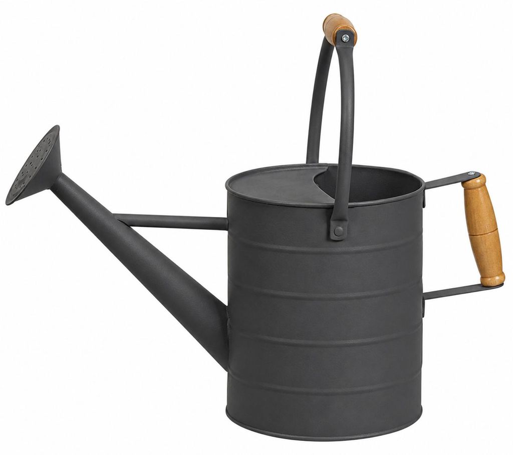 Sendez Gießkanne Grau Aus Blech – Wasserkanne 2,6 L Mit Großem Ausguss – Kompakte Metallkanne Für Garten & Balkon – Stilvoll & Robust