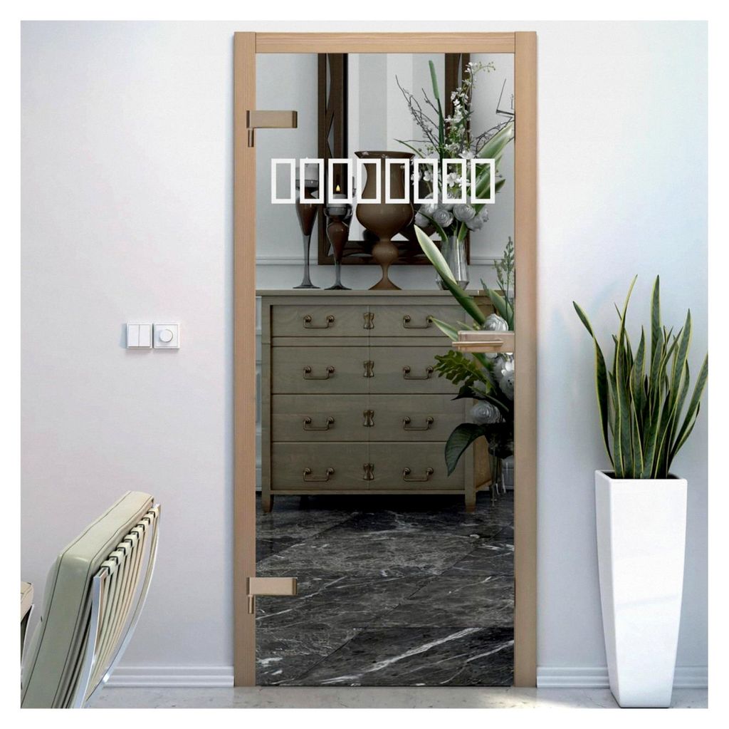 Glastür Aufkleber Folie für Fenster, Sichtschutzfolie für Wohnzimmer, Bad, Küche oder andere Glasflächen, passend für Glastüren mit 83,4 cm ...