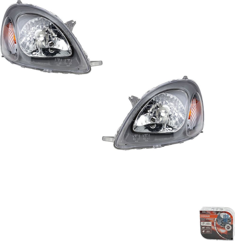 Johns, Scheinwerfer + Osram Night Breaker Laser passend für Toyota Yaris P10 99-03 L R 8115052021 8115052020 8111052021 8111052020