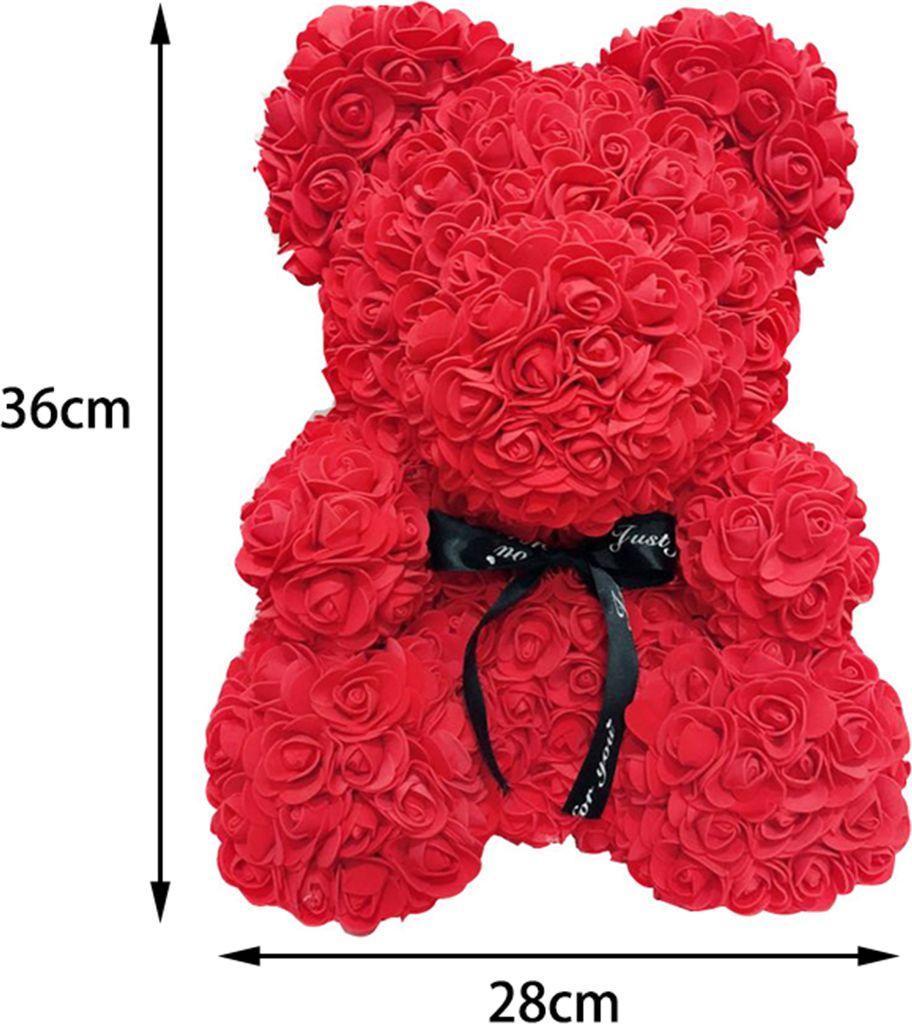 Rosenbär Romantische handgefertigte PE-Schaum-Simulationsblumenbärenpuppe für Valentinstagsgeschenke