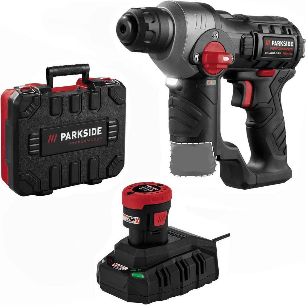 Parkside Performance 12V Akku-Bohrhammer PBHAP 12, Akku 2,0 Ah und Ladegerät