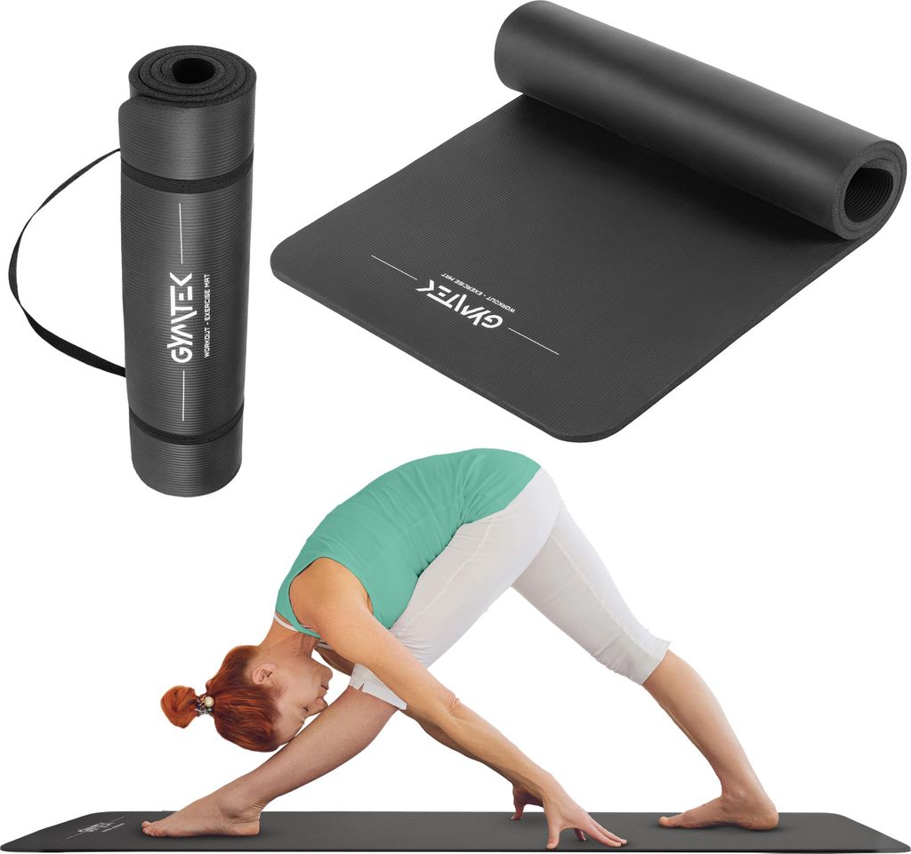 Gymtek XL Gymnastikmatte, Yogamatte, Trainingsmatte - 190x80x1,5 cm - für Pilates, Yoga & Fitness