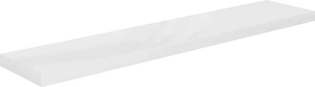 Scaffale galleggiante bianco lucido 120x23,5x3,8 cm MDF