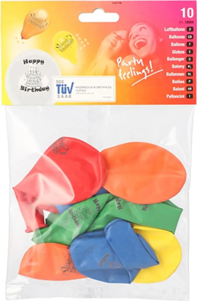Ballons de baudruche d'anniversaire multicolores PAPSTAR pour décoration