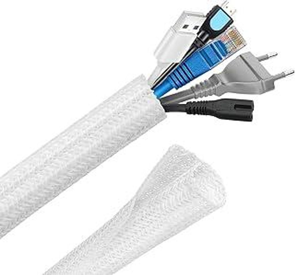 Hocerlu Flexibel 13mm-3 Meter Kabelkanal, Selbstschließend Kabelschlauch Zuschneidbar, Perfekte Kabelmanagement für TV Computer Heimkino Automobi...