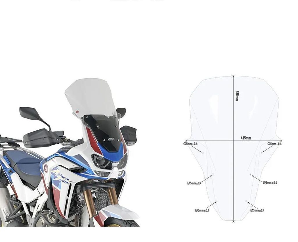 Givi windscherm D1178STG, transparant, 480 x 415 mm (hoogte Productafbeelding 