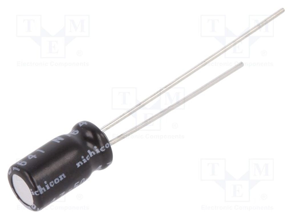 10x Kondensator: elektrolytisch THT 4,7uF 50VDC Ø5x9mm ±20% 1000h URZ1H4R7MDD1TD E