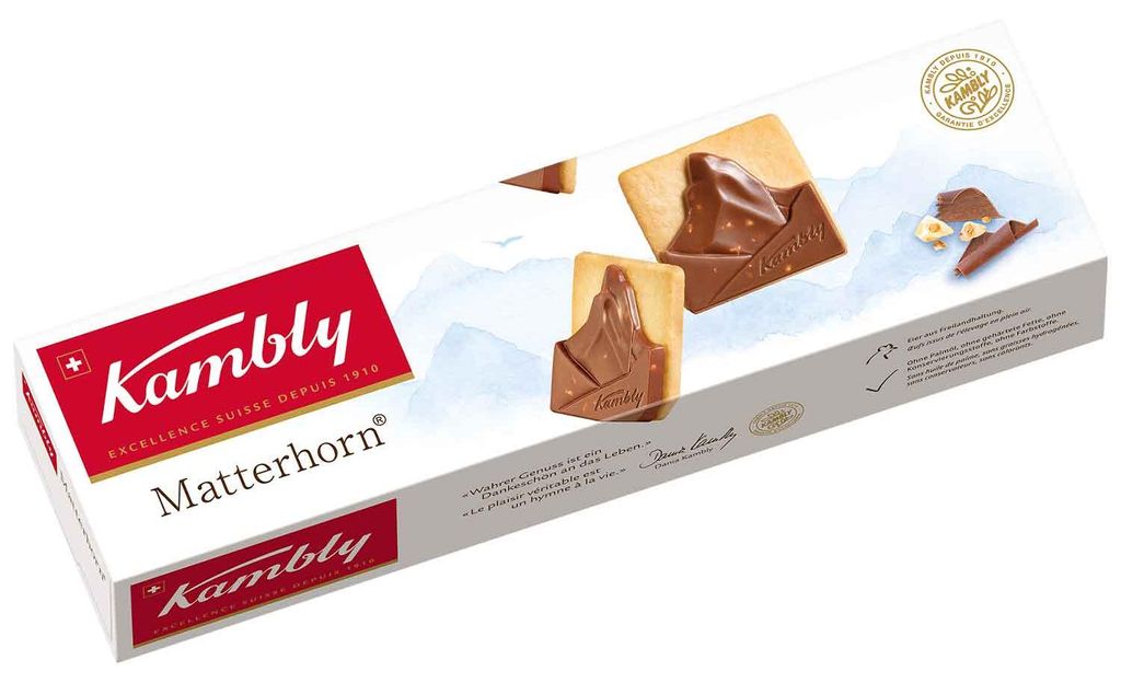 Kambly Matterhorn, Keks, Schokolade, Nougat, Eier, Gluten, Produktbild 