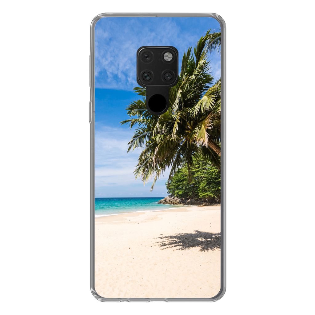 MuchoWow Handyhülle Schutzhülle Hülle für Huawei P40 Lite Strand - Tropen - Meer Silikon Softcase Handy Hülle - Handy